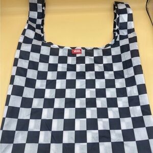 Vans reusable checkerboard bag tote - off the wall black and whitem